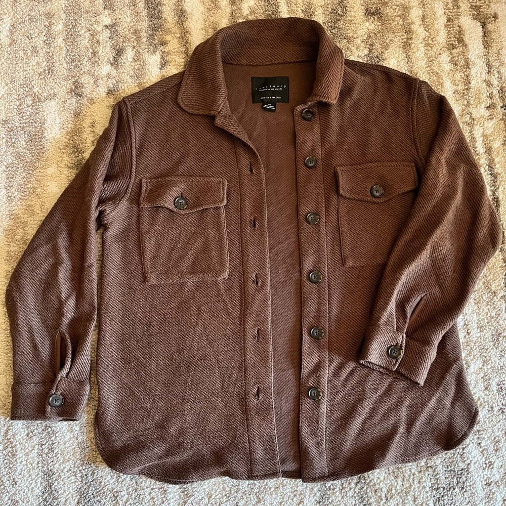 Madewell Brown Button-Up Shacket Jacket